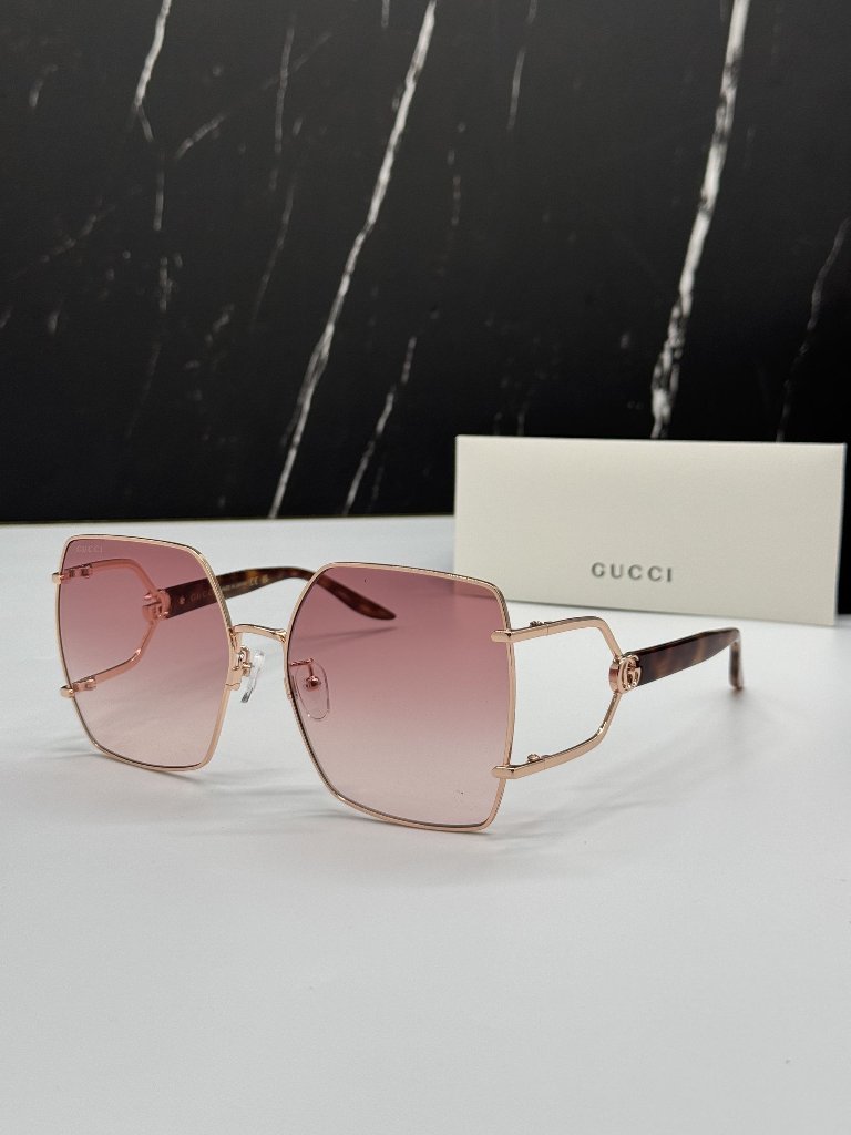 New Gucci Gg1564sa 004 Sunglasses Gold/Pink Women Eyewear